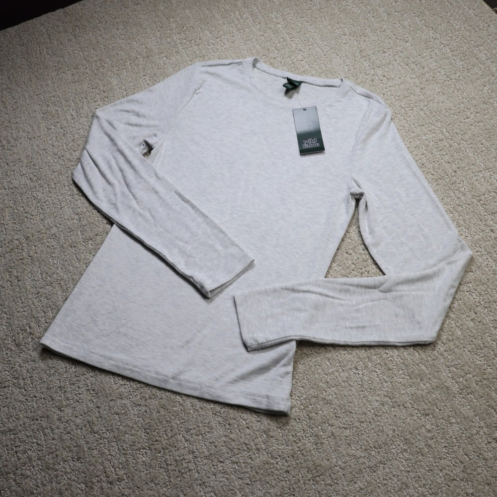 Wild Fable Heather Grey Long Sleeve Crewneck Tee Shirt S 331 00 9687